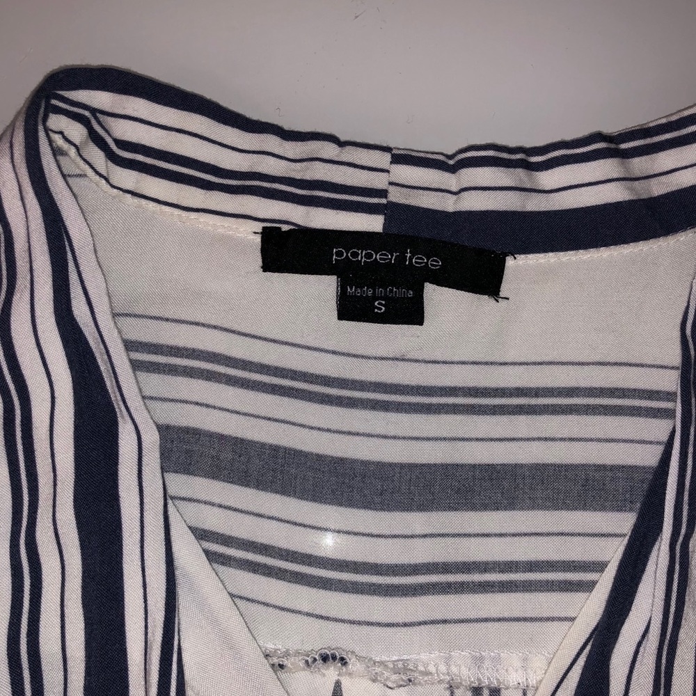 STRIPED CROSS-OVER TOP - Picture 5 of 6